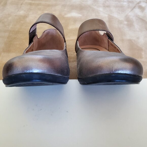 Dansko Audrey Metallic Leather Mary Jane Shoes, Size 38 / US 8 - Picture 5 of 8